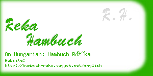 reka hambuch business card